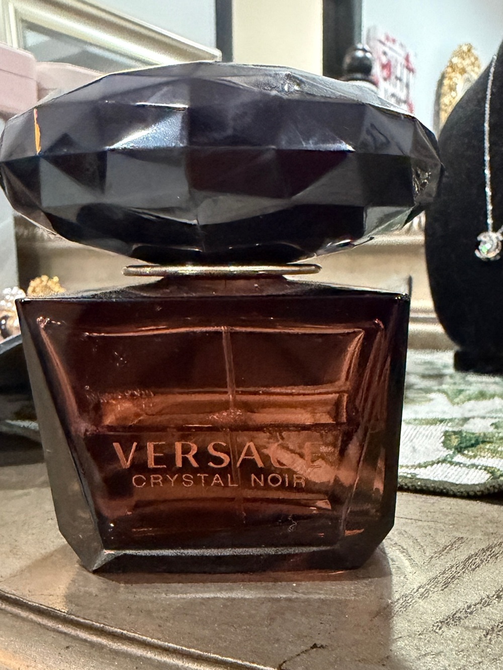 Versace Crystal Noir Decorative Bottle in Dark Brown and Black